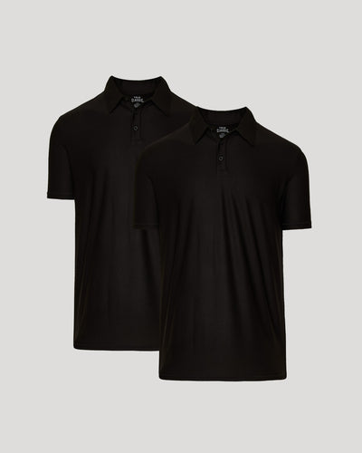 All Black Active Polo 2-Pack
