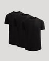 All Black Heavyweight Curved Hem Crew 3-Pack