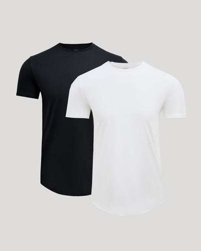 Pima Cotton Blend Crew ‑ Curved Hem