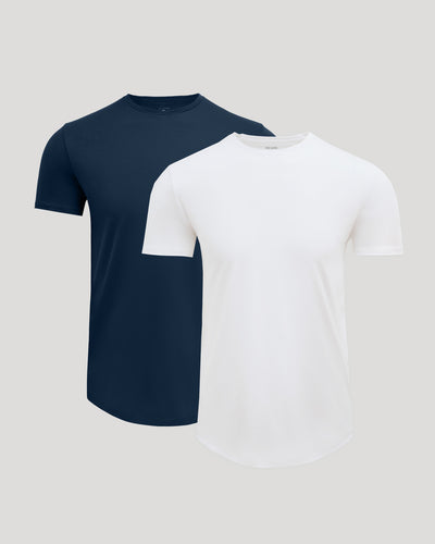 Pima Cotton Blend Crew ‑ Curved Hem