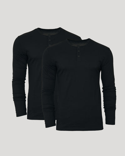 Klassischer Langarm‑Henley (2‑Pack)