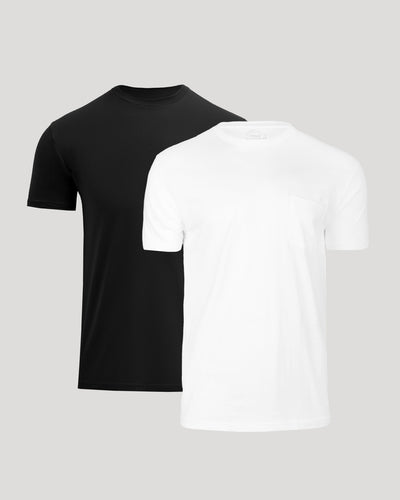 Black & White Classic Pocket Crew 2-Pack