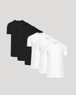Black & White Straight Hem Crew Neck T-Shirt 6-Pack