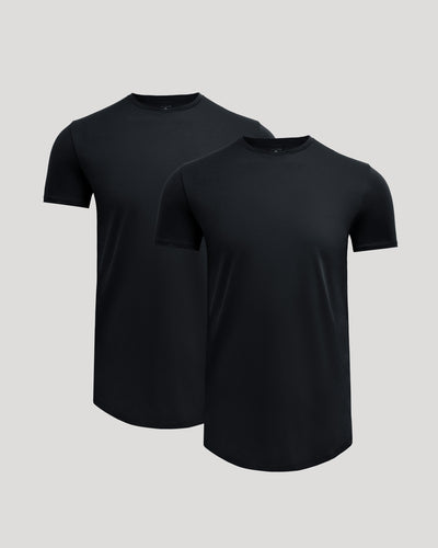 Tall Pima Cotton Blend Curved Hem Crew