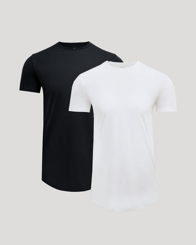 Tall Pima Cotton Blend Curved Hem Crew