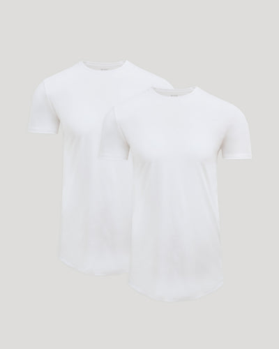 Tall Pima Cotton Blend Curved Hem Crew