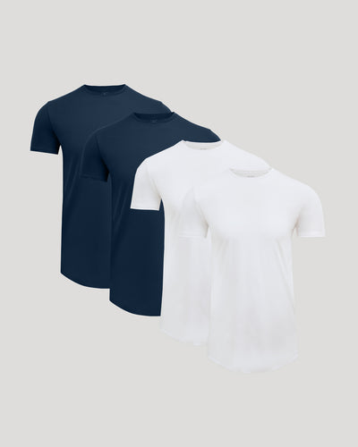 Tall Pima Cotton Blend Curved Hem Crew