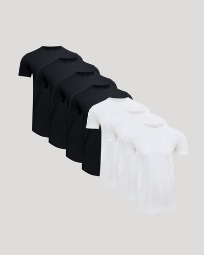 Tall Pima Cotton Blend Curved Hem Crew