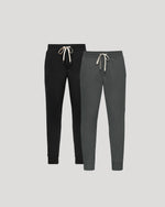 Black & Charcoal Fleece French Terry Joggers 2-Pack