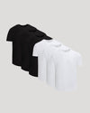 Black & White Short Classic Curved Hem Crew 6-Pack