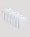 All White Short Classic Curved Hem Crew 6-Pack