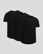 All Black Short Classic Curved Hem Crew 3-Pack