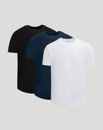 Short Classic Curved Hem Crew 3-Pack