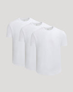 All White Short Classic Curved Hem Crew 3-Pack