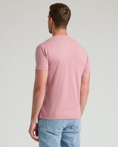 True ClassicBack view of Light Heather Boysenberry Classic Crew Neck on man.