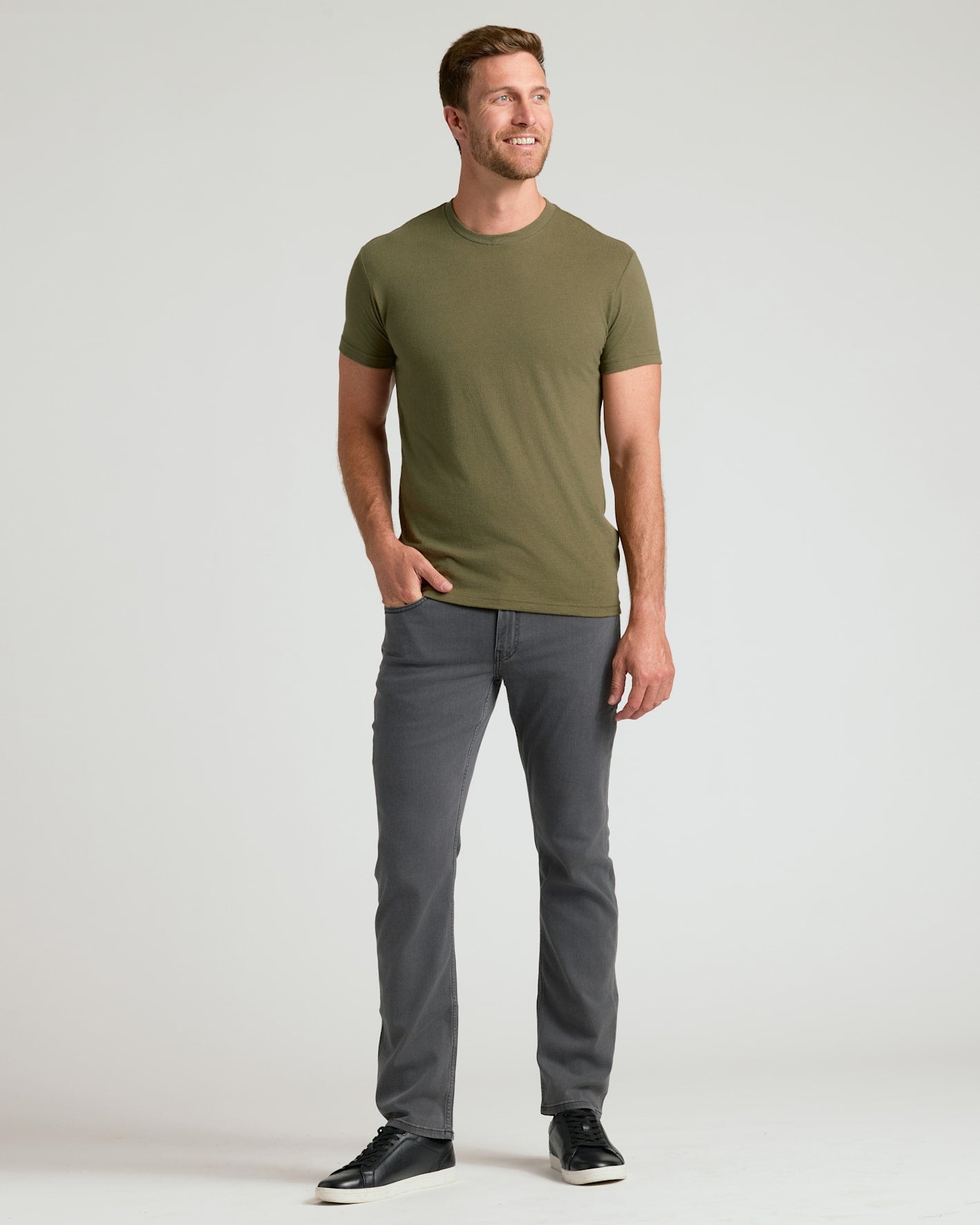 Military Green Classic Crew Neck