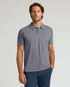 Heather Graphite Short Sleeve Polo worn by a man, facing forward.