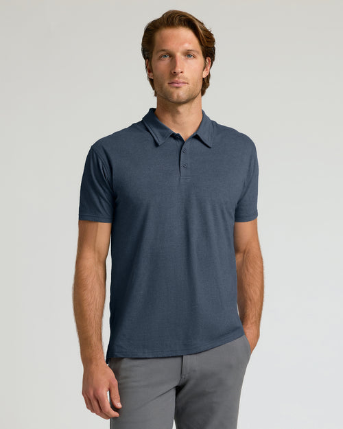 Heather Navy Heather Navy Classic Polo