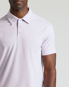 True ClassicHeather Orchid Classic Polo showcasing a three-button placket and short sleeve.