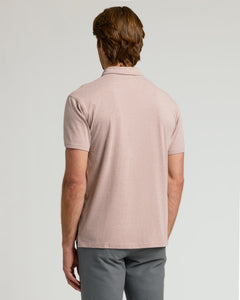 True ClassicBack view of Light Heather Slate Mauve Classic Polo worn by a man.