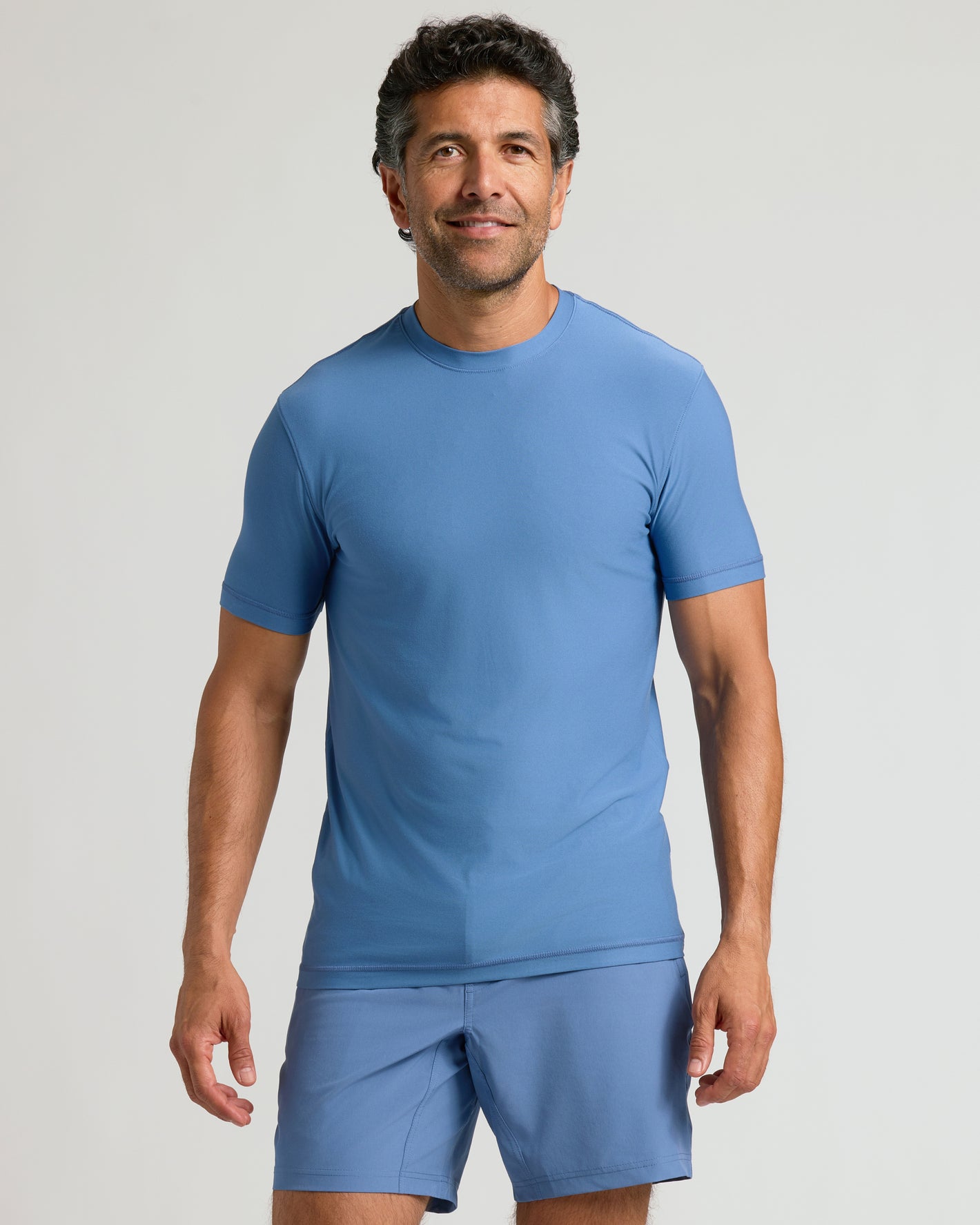 Azul Active Crew Neck Tee on man with relaxed stance.