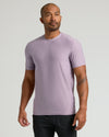 Iris Active Crew Neck Tee on model, showcasing its fitted design.