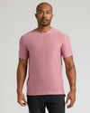 Man wearing Quartz Rose Active Crew Neck Tee, showing tattoos.