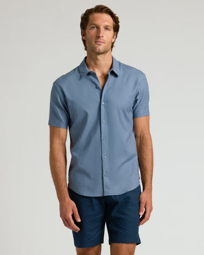 Linen Short Sleeve Shirt - Fiord