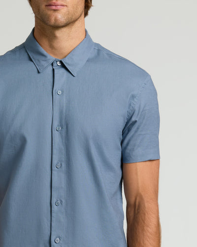 Linen Short Sleeve Shirt - Fiord
