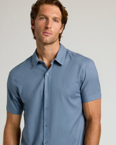 Linen Short Sleeve Shirt - Fiord