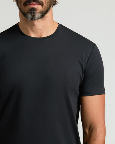 Pima Cotton Blend Crew ‑ Curved Hem
