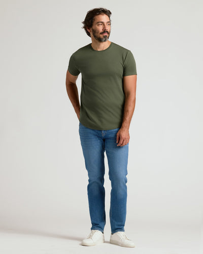 Pima Cotton Blend Crew ‑ Curved Hem