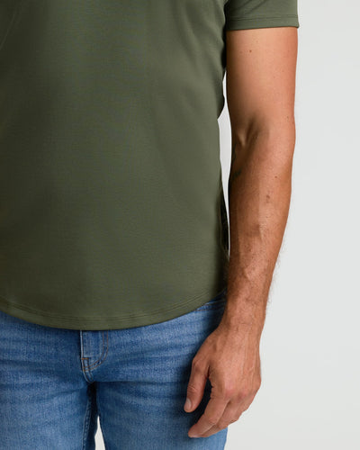 Pima Cotton Blend Crew ‑ Curved Hem