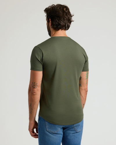 Pima Cotton Blend Crew ‑ Curved Hem