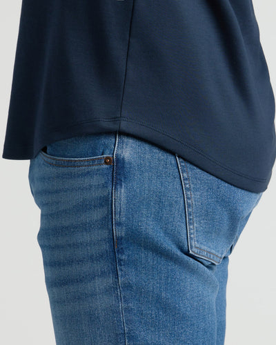 Pima Cotton Blend Crew ‑ Curved Hem