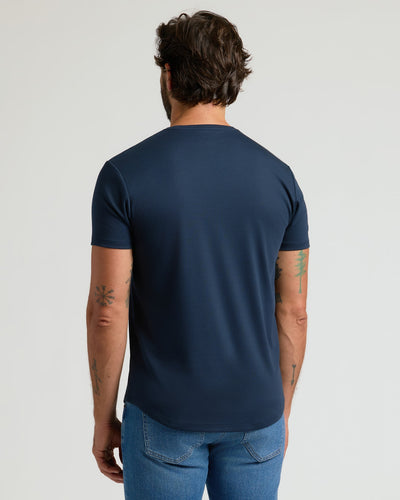 Pima Cotton Blend Crew ‑ Curved Hem