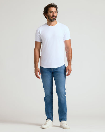 Pima Cotton Blend Crew ‑ Curved Hem