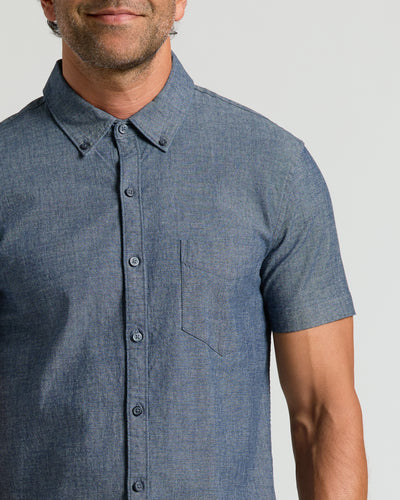 Chambray Short Sleeve Shirt - Medium Indigo Wash