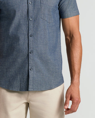 Chambray Short Sleeve Shirt - Medium Indigo Wash