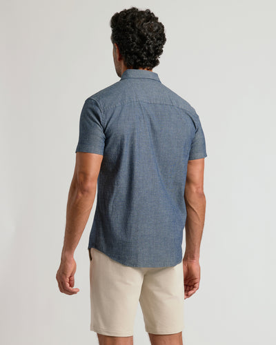 Chambray Short Sleeve Shirt - Medium Indigo Wash