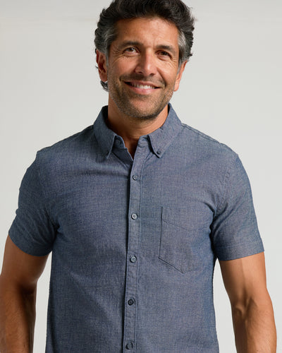 Chambray Short Sleeve Shirt - Medium Indigo Wash