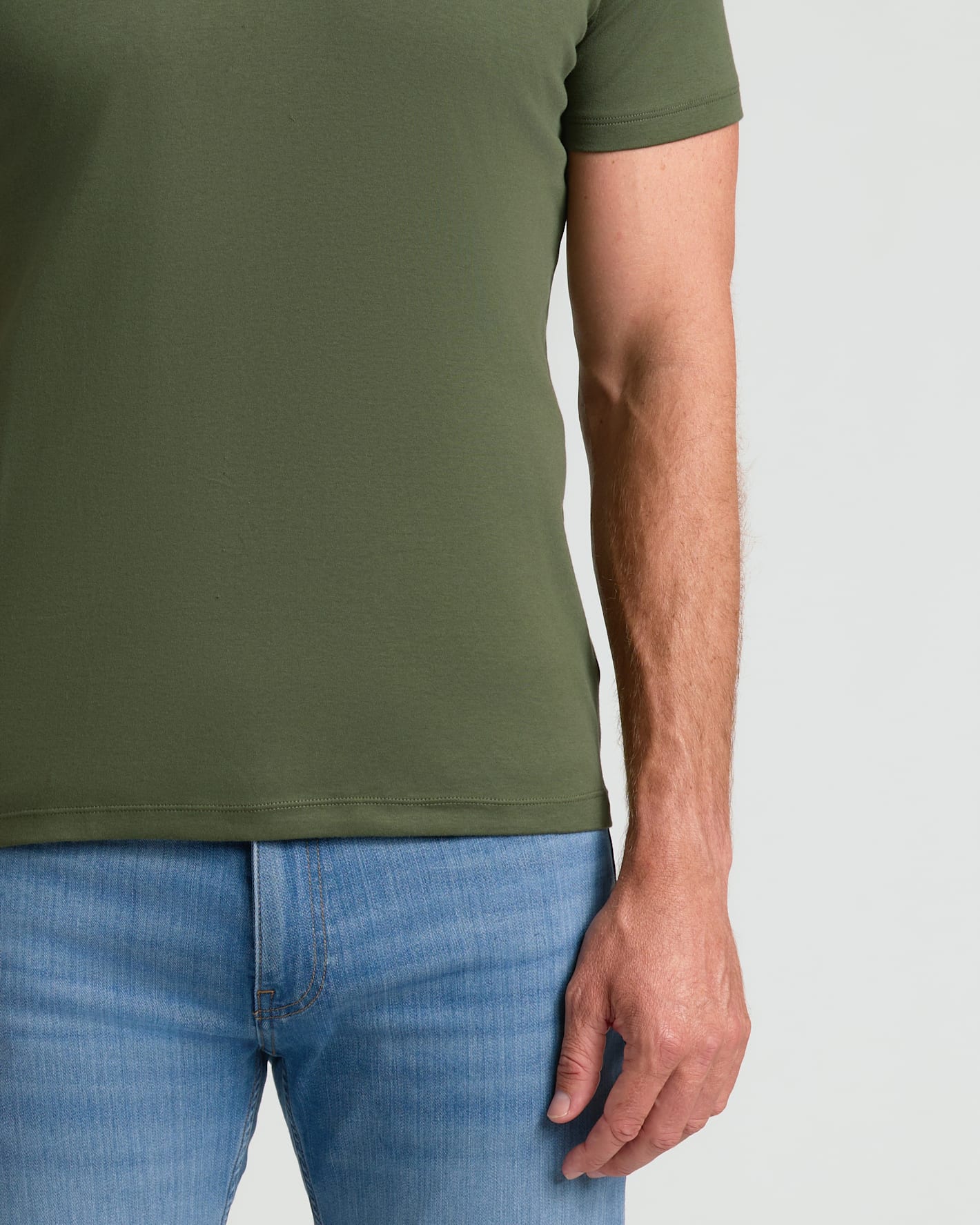 Person wearing All Grove Pima Cotton Blend Crew T-shirt.