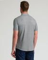 Back view of Heather Gray Short Sleeve Comfort Knit Shirt on man.
