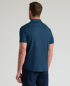 Dark Heather Navy & Charcoal Heather Gray Short Sleeve Comfort Knit Shirt 2-Pack, back view of navy shirt, men's basics apparel outfit