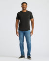 Man in Black & White Curved Hem Classic Crew Neck.
