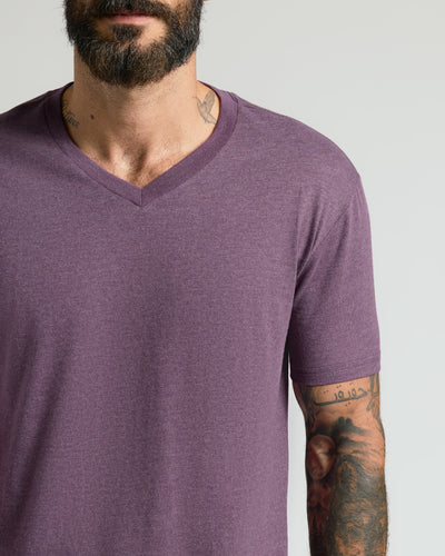 Classic V-Neck - Dark Heather Plum
