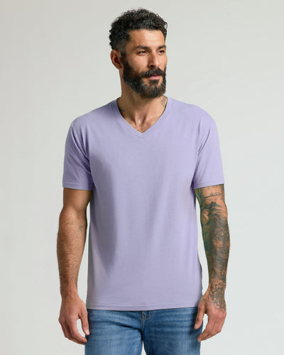 Classic V-Neck - Heather Dark Orchid