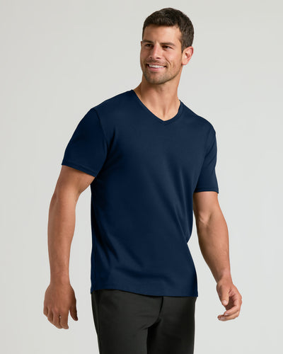 Premium Pima V-Neck - Navy