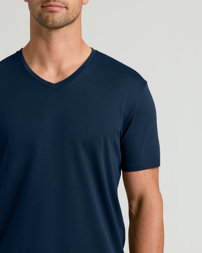 Premium Pima V-Neck - Navy