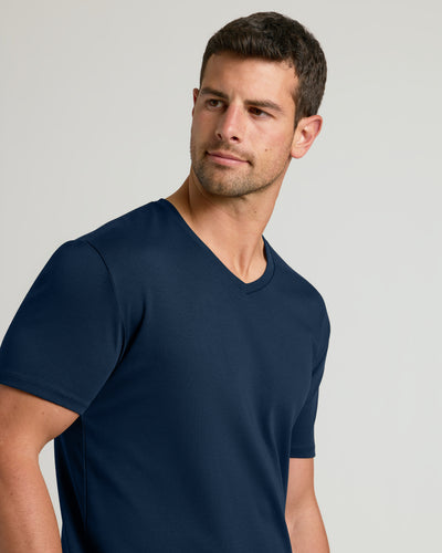 Premium Pima V-Neck - Navy